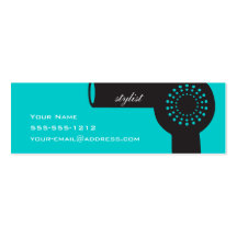 Teal Hair Stylist Skinny Biz Card Business Cards