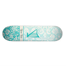 Teal Harp Skate Decks