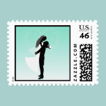 Teal Heart Bride And Groom Silhouette stamps