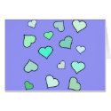 Teal Heart Pattern Greeting Card
