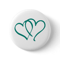 Teal Hearts Pinback Button