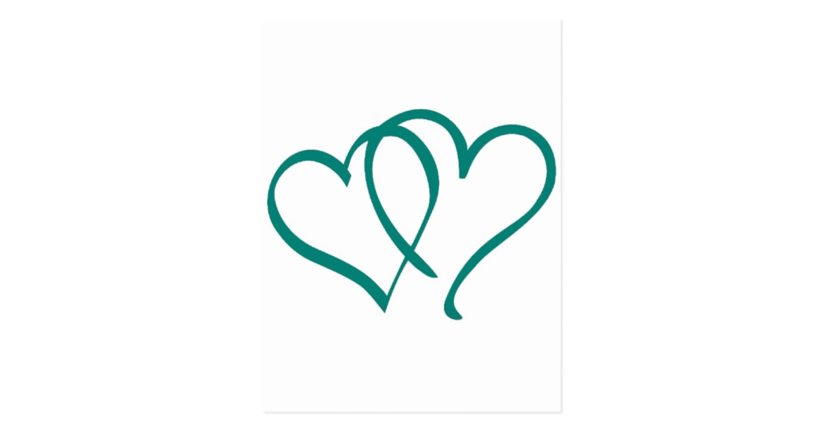 Teal Hearts Postcard Zazzle