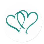 Teal Hearts Sticker