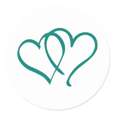 Teal Hearts Sticker