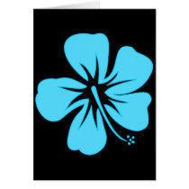 Teal Hibiscus Greeting Cards