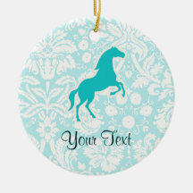 Teal Horse Christmas Ornament