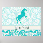 Teal Horse Poster