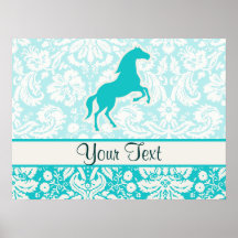 Teal Horse Poster