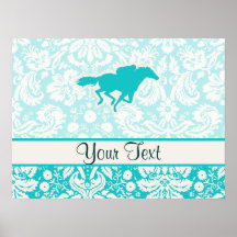 Teal Horse Racing Posters