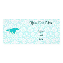 Teal Horse Racing Rack Card Design