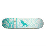 Teal Horse Skate Board Deck