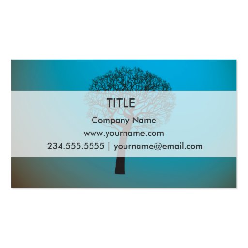 Teal Inspirational Life Tree Quote Business Cards (back side)