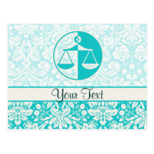 Teal Justice Scales Post Card