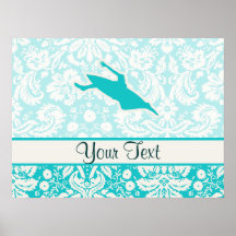 Teal Kayaking Print