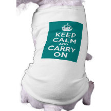 Teal Keep Calm and Carry On Pet Clothes