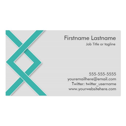 Teal Knot Personal Networking Business Cards (back side)