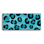 Teal Leopard Print, Custom Monogram. Envelopes