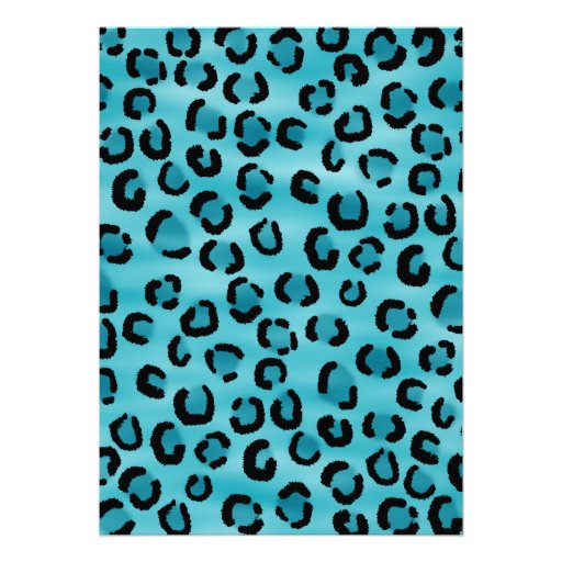 Teal Leopard Print, Custom Monogram. Custom Invites