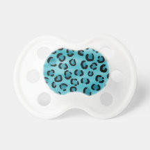 Teal Leopard Print Pattern. Baby Pacifiers
