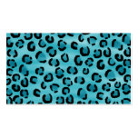 Teal Leopard Print Pattern. Business Card Templates