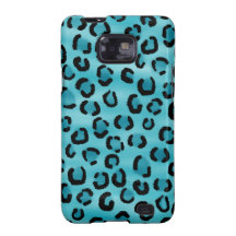 Teal Leopard Print Pattern. Samsung Galaxy S2 Covers