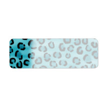 Teal Leopard Print Pattern. Labels