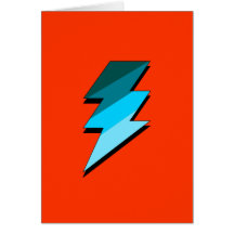 Teal Lightning Thunder Bolt Greeting Card