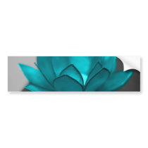 Teal Lotus Bumper Stickers