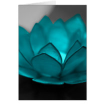 Teal Lotus Greeting Card