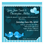 Teal Love Birds Wedding Invitation