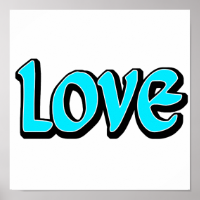 Teal Love Poster