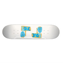 Teal Love Skate Board
