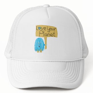 Teal love your planet mesh hats