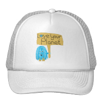 Teal love your planet mesh hats