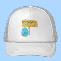 Teal love your planet hats