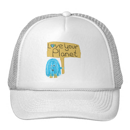 Teal love your planet mesh hats