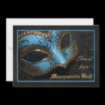 Teal Mask Masquerade Ball Halloween Invitation