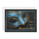 Teal Mask Masquerade Ball Halloween Invitation