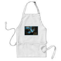 Teal Masquerade Mask Halloween Kitchen Apron