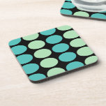Teal & Mint Dots Pattern Cork Bottom Coasters (6)