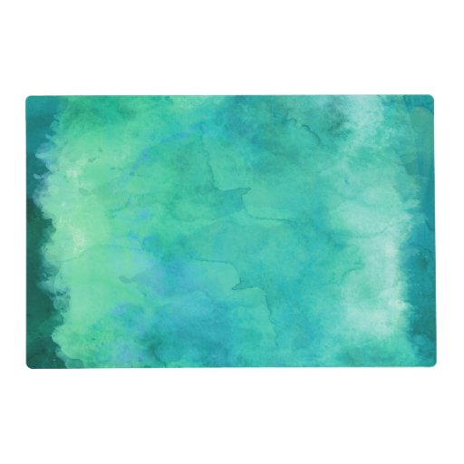 Teal Mint Green Watercolor Texture Pattern Placemat Zazzle