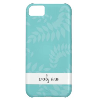 Teal Modern Foliage Ferns Cover For iPhone 5C
