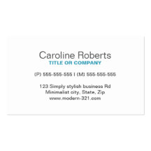 Teal modern generic simple elegant personal business card