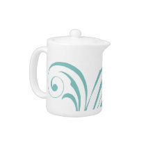 Teal Modern Swirl Tea Pot