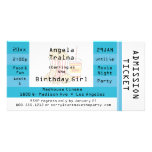 Teal Movie Night Party Admission Ticket Invite Personalized Photo Card