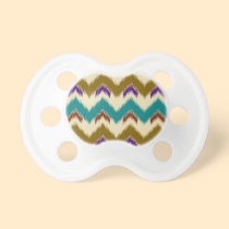 Teal Native Tribal Chevron Pattern Baby Pacifier