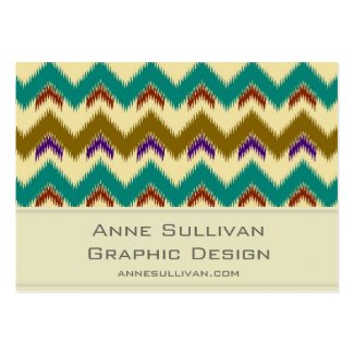 Teal Native Tribal Chevron Pattern Business Card