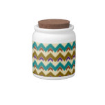 Teal Native Tribal Chevron Pattern Candy Dish at Zazzle