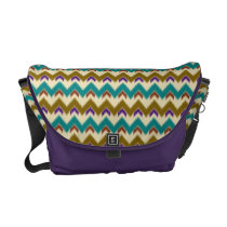 Teal Native Tribal Chevron Pattern Med Messenger Courier Bags at  Zazzle