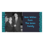 Teal Navy Abstract photo cards
